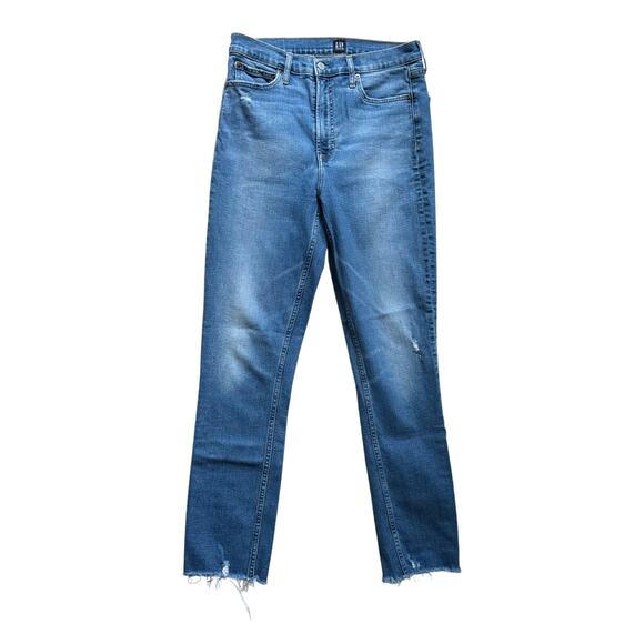 GAP Denim - Gap 1969 High Rise Cigarette Straight Leg Dark Indigo Jeans Women's SZ 8/29 TALL